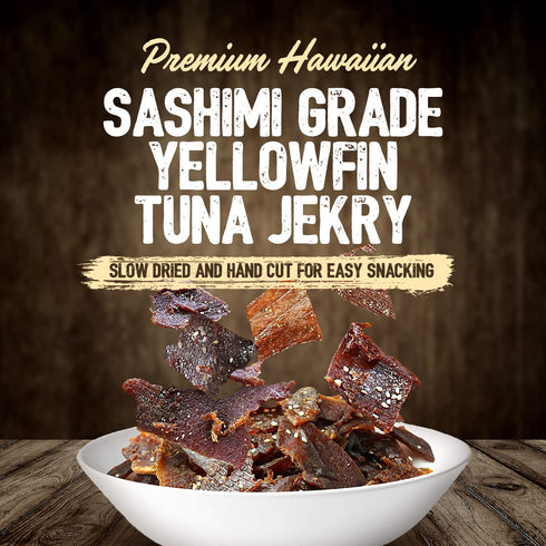 3's, 2 (Pack 3) Kaimana Ahi Tuna Jerky Hawaiian Chili Pepper - Soft and Tasty - Premium Fish Jerky Made in the USA.