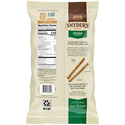 16 Oz Snyder's of Hanover Sticks Pretzels