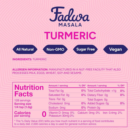 4.5 oz Fadwa Masala Turmeric Powder - Jar, Authentic Desi Spices for Pakistani & Indian Cooking - No Artificial