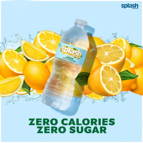 16.9 Oz (24 Count) SPLASH REFRESHER Lemon Flavor Water Beverage, Fl Plastic Bottles