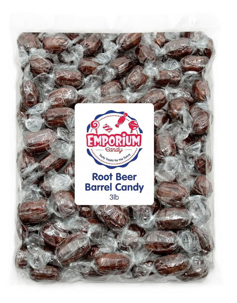 Emporium Candy Root Beer Barrels Candy 3 lb Bulk Classic Hard Soda Flavor Vintage