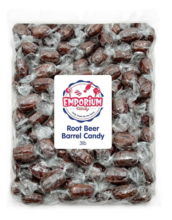 Emporium Candy Root Beer Barrels Candy 3 lb Bulk Classic Hard Soda Flavor Vintage