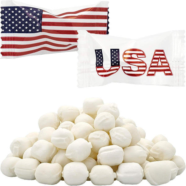 The Dreidel Company Patriotic Flag USA Buttermints - 4th of July Mint Candies, Individually Wrapped, 55 Pieces