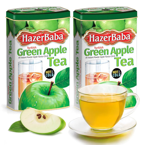 Hazer Baba Instant Drink Mix with Green Apple Flavor, Tin Box, 8.8