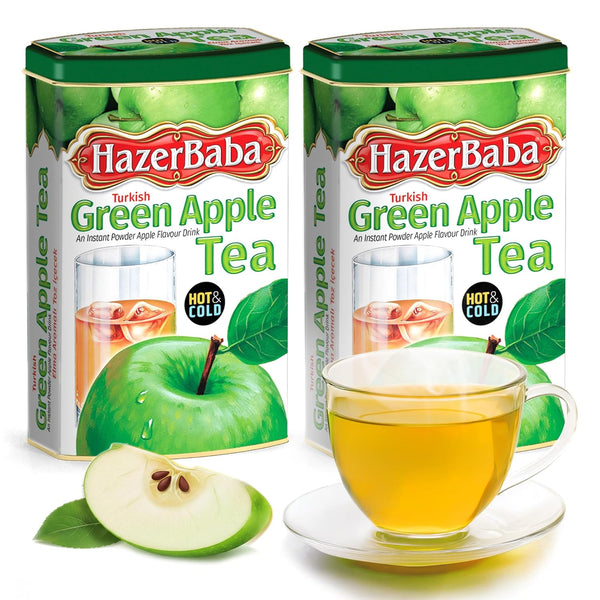 Hazer Baba Instant Drink Mix with Green Apple Flavor, Tin Box, 8.8