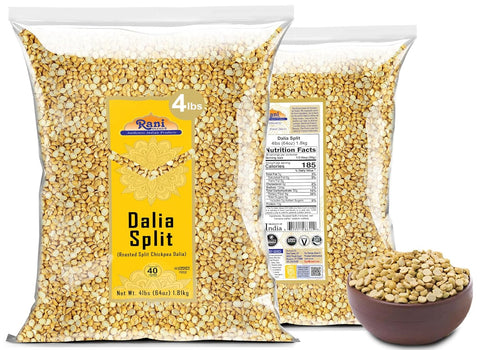 4lbs (64oz) Rani Daliya Split (Roasted Split Chickpeas Dalia) ~ All Natural | Vegan | Indian Origin