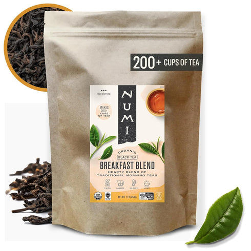 Numi Organic Breakfast Blend Tea, Loose Leaf Black Tea, 16 oz Bulk