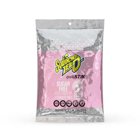Sqwincher (50 Count) Zero Qwik Stik Sugar Free Watermelon and Strawberry Lemonade Flavor Electrolyte Hydration Drink