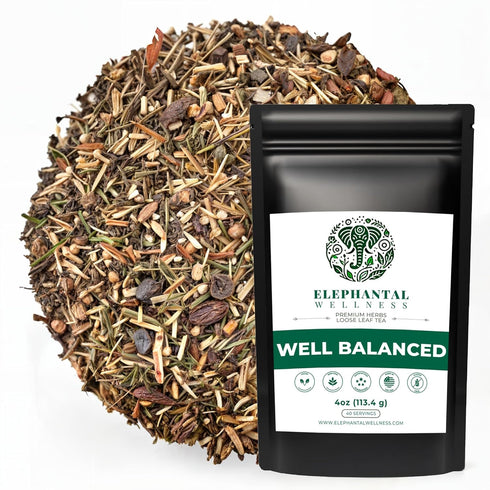 Elephantal Wellness Premium Well Balanced Herbal Tea | Healthy Cortisol, Adaptogenic Stress Energy Support