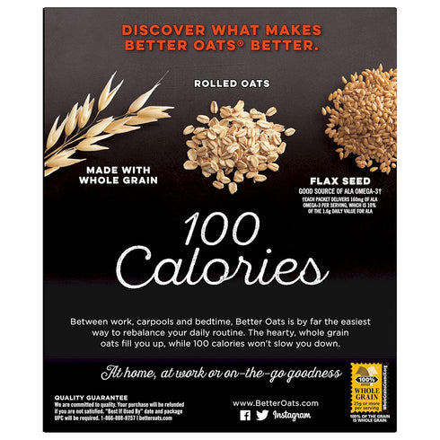 Packets, 8 (Pack 6) Better Oats Steel Cut Protein Oatmeal Maple and Brown Sugar Flavor with Flax Seeds and Whole