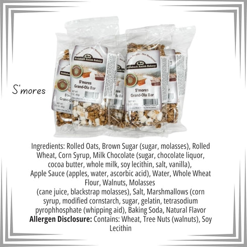 Smalltown Home Pack 12/2.8 oz. Pack) Schlabach Amish Bakery Soft & Chewy Granola Bars, Case of Bars (Variety