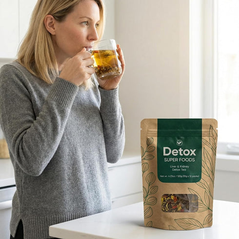 MKSUVGQ 12 Liver & Kidney Detox Tea, Natural Herbal Blend with Dandelion Root, Goji Berry, Cassia Seed, Orange Peel