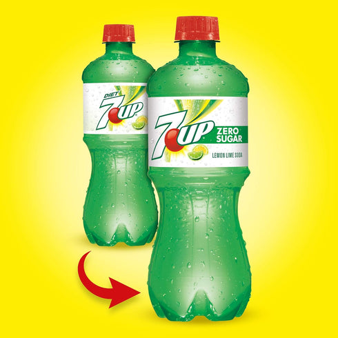 VARIETY PACK 7up 20oz Pack 16 320 OZ) Zero (Diet) Soda Bottles, of (Total of FL
