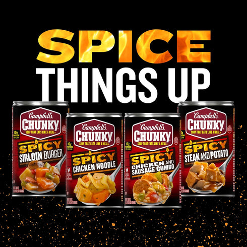 18.6 oz (12 Pack) Campbell's Chunky Ghost Pepper Chicken Noodle Soup, Can