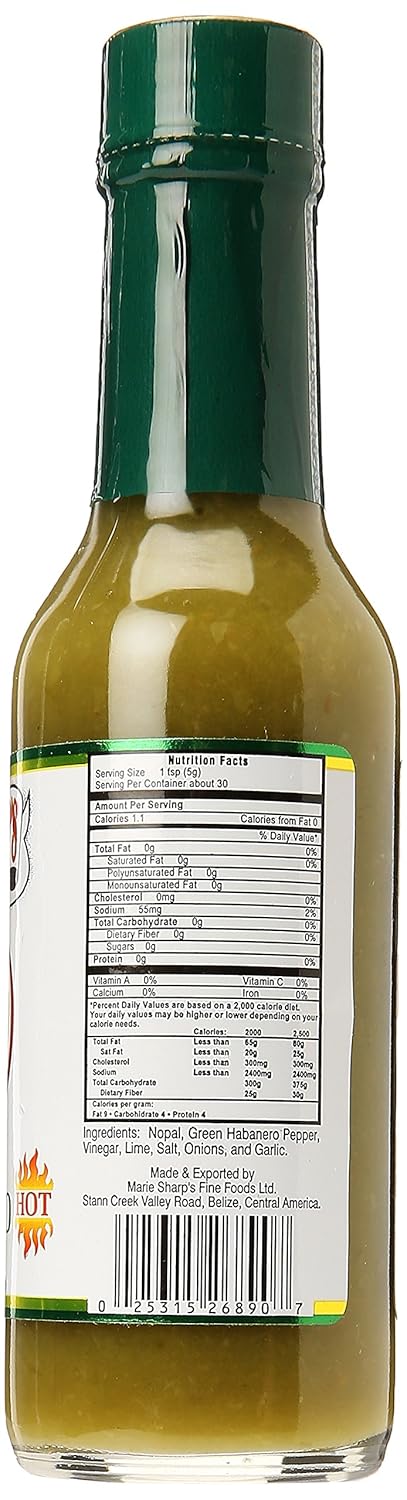 Marie Sharp's Green Habanero Pepper Sauce, 5 oz