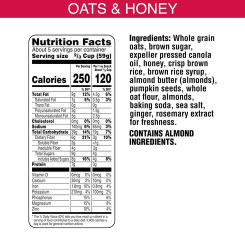 11oz (1 (Pack 2) Bear Naked Granola Cereal, Whole Grain Granola, Breakfast Snacks, Oats and Honey, Bag Bag)