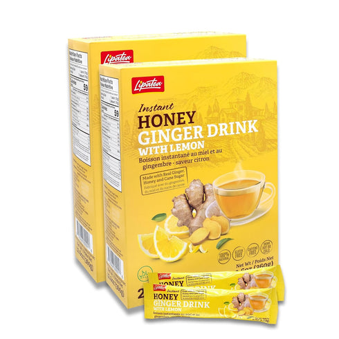Generic Lipatea Instant Honey Ginger Drink with Lemon, Caffeine Free Tea, Gluten Free,