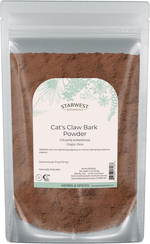 Starwest Botanicals Cat's Claw Bark Powder Wildcrafted - Dried Cat's Claw Herb