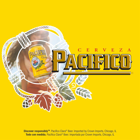 Pacifico 12 12 oz 4.4% Clara Beer, pk, cans, ABV