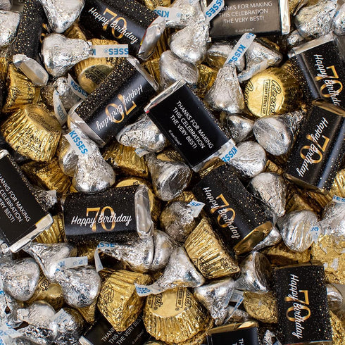 1.62 lbs 70th Birthday Candy Chocolate Mix Party Favors for Guests (Approx.