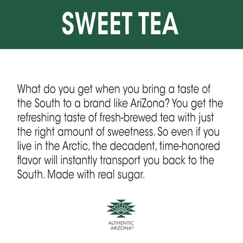 20 Oz, Pack 24 AriZona Sweet Tea Premium Brewed Southern Style, Fl