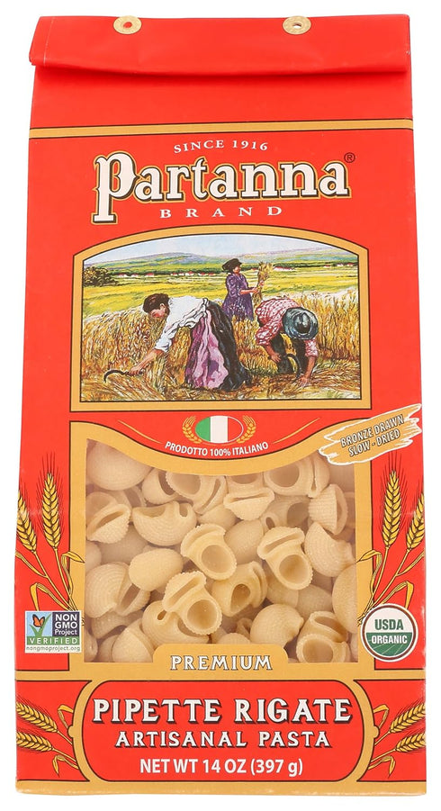 Partanna Organic Premium Pipette Rigate Italian Artisanal Pasta - Bronze Cut -