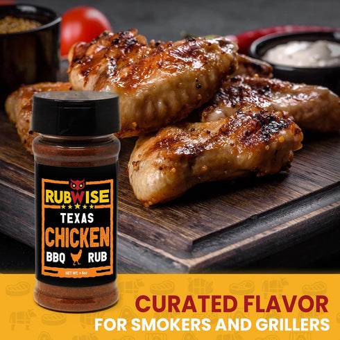 RubWise Texas Style BBQ Chicken Rub (1lb), Premium Texan BBQ Rubs for Smoking and Grilling, Great for Poultry & Meat