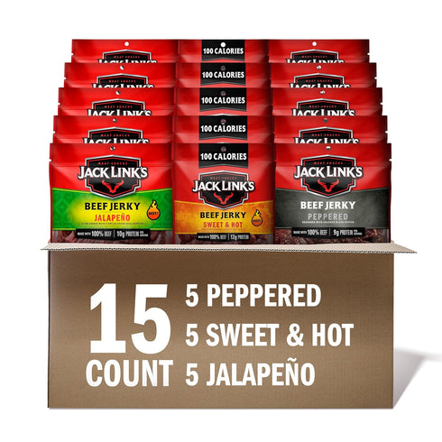 Jack Link's Beef Jerky Bold Variety Pack - Includes Sweet & Hot,