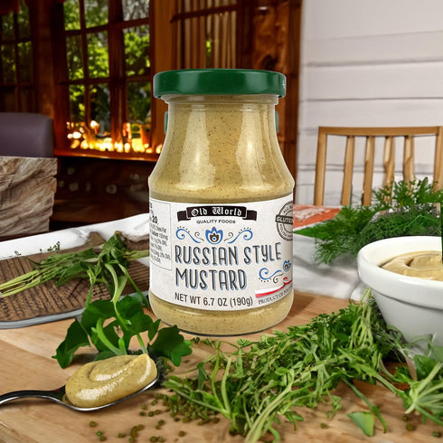 6.7 oz Premium European Mustard Sampler with Bavarian, Polish, Russian, and French Styles
