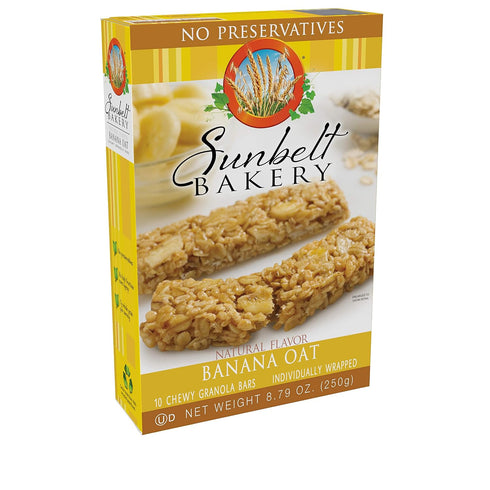 120-0.9 OZ (12 Sunbelt Bakery Banana Oat Chewy Granola Bars, Bars Boxes)