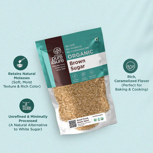 1kg (35.27 OZ) Organic Sugar Brown