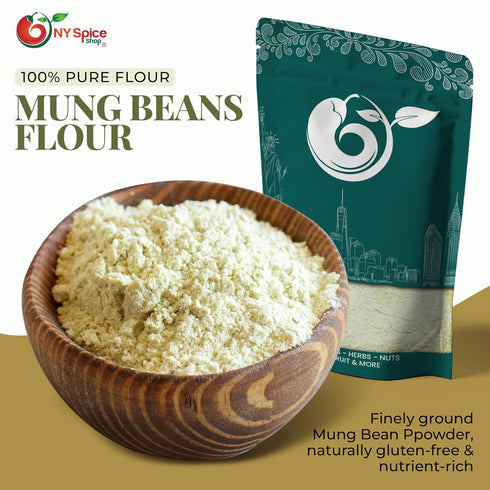 3 NY Spice Shop Moong Bean Flour - Pound Mung Bean Powder - Finely Milled and All-Natural - Plant-Based Ingredient