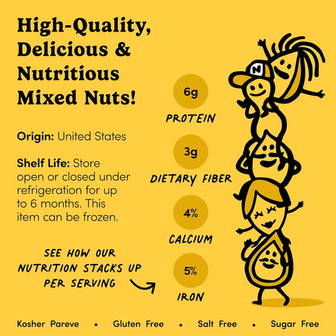 2 Lb Omega-3 Nuts.com Mixed Nuts in Shell Bag, Healthy Snack Sampler, Includes Premium Walnuts, Almonds, Hazelnuts