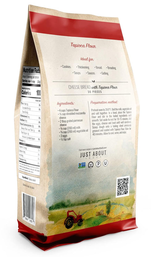 1 lb Pack 2 Just About Foods Tapioca Flour No Artificial Flavors Gluten free, Kosher