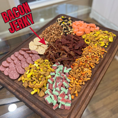 100% 4oz (2 2oz Delicious Maple Bacon Jerky Made from Real Uncured Bacon Thick-Cut, Sweet & Savory Candied Bacon Strips