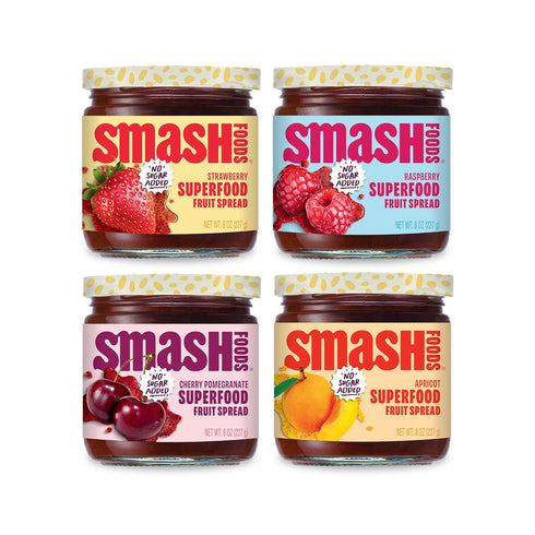 Smash Foods Jam | Adventure Variety 4-Pack | Low-Calorie, No Sugar Added