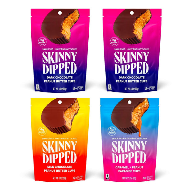 SkinnyDipped Peanut Butter Cups Variety Pack, Low Sugar, Gluten Free, Low Calorie,