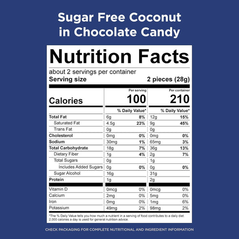 2 oz. (Pack 10) RUSSELL STOVER Sugar Free Coconut in Chocolate Candy, bag