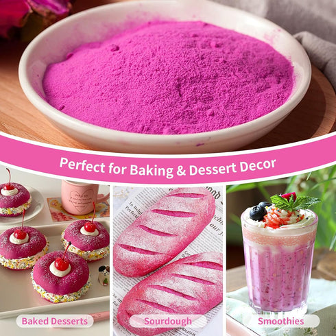 GaoGaoFen Powder,10.9oz/310g,Pink 100% Freeze-Dried Dragon Fruit Pitaya Powder Made with Natural Dragon Fruit,No Sugar