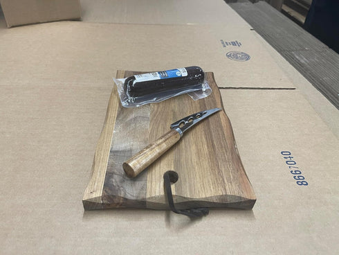 Summer 4oz Pen Kit Mall - Hunters Reserve Cutting Board w/Knife + Exotic Sausage Choices of Bison Venison Wild Boar
