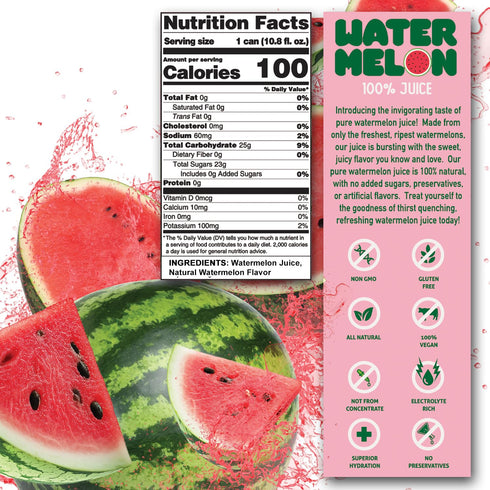 10.8oz (Pack 12) ALO Slim Can Juice | Watermelon Juice | Not from Concentrate | Cans