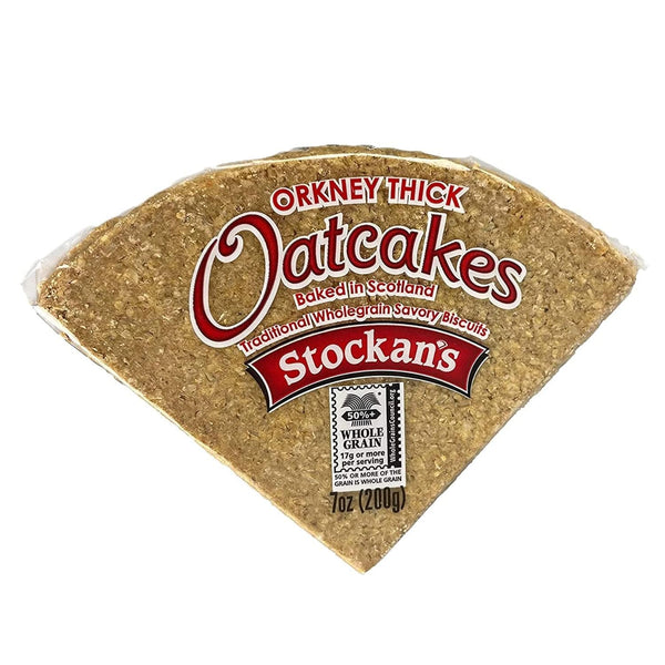 Stockan's Orkney Wholegrain Thick Oatcakes, Traditional Scottish Savoury Biscuits, 2 Packs