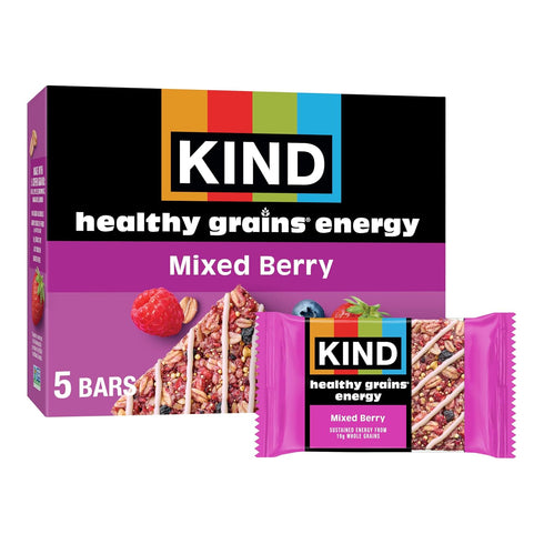 KIND Healthy Grains Energy Bars, Mixed Berry, Gluten Free, Healthy Snacks, 19g