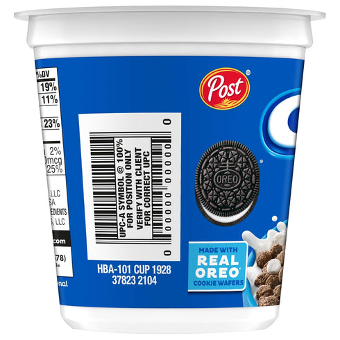 Post 1 oz (Pack 12) Oreo Puff Cereal Cup, Chocolate Cereal, cup