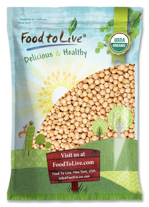 Food to Live Organic Soybeans, 10 Pounds Dry Soy Beans, Pure and