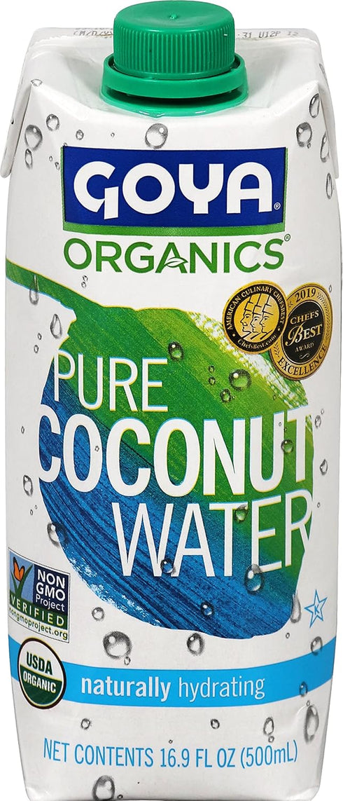 Goya Organic 100% Pure Coconut Water, 16.9 Fl oz (Pack of 6)