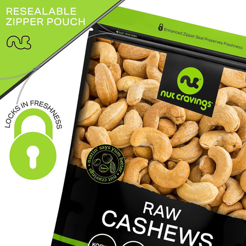 (80oz 5 LB) Packed NUT CRAVINGS - Raw Whole Cashews, Unsalted, Shelled, - Bulk Nuts Fresh in Resealable Bag - Kosher