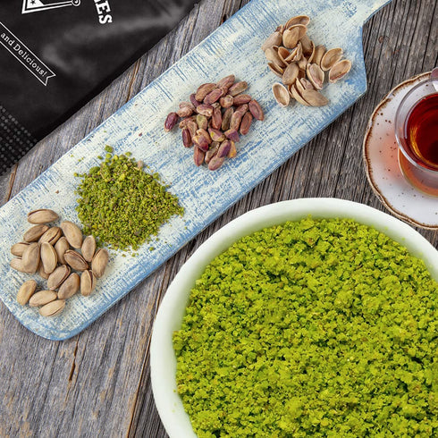 Packed 1 lb. (16 oz.) Pistachios, Green California Shelled Raw Flour/powder/ground/meal, Finely n' Fresh