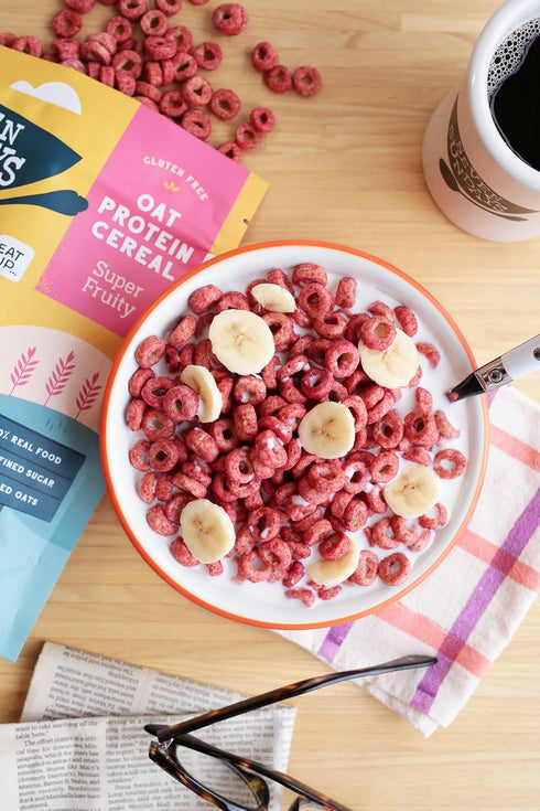 8 Oz (Pack 3), 5g 0g Seven Sundays Oat Protein Cereal, Super Fruity, Bag of Gluten Free, Upcycled Protein, Refined