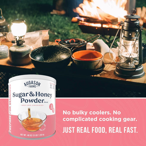 227 30 Sugar and Honey Powder Mix Can Emergency Food Supply, Servings, Year Shelf Life - Dry Honey and Sugar Powder